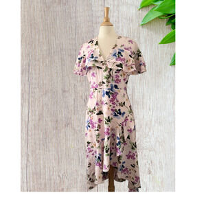 Vintage Pink & Lavender FLORAL Dress - Women's 8